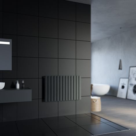 Design Heizkörper 630x1001mm Einlagig Badezimmer/Wohnraum Seitenanschluss Antrazit Flachheizkörper Badheizkörper Radiator (1/5)