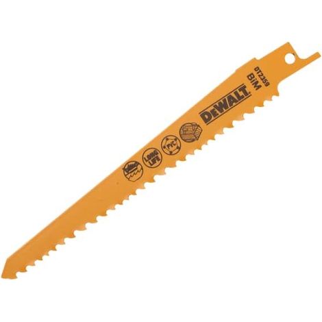 Sabre Blade Fast Cuts Wood with Nails Plastics 152mm Pack of 5 DEWDT2359QZ