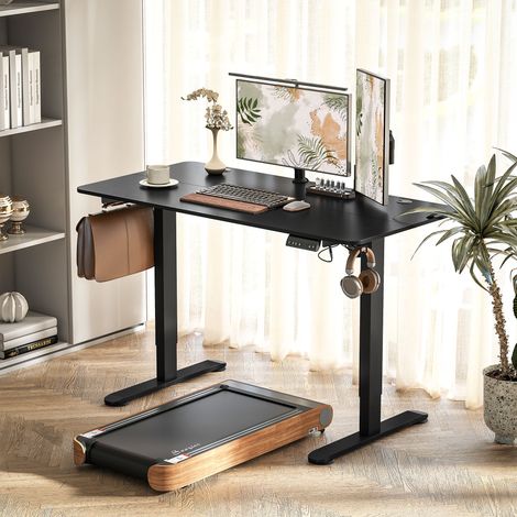 Stehpult höhenverstellbarer Computertisch Schreibtisch, 140 cm x 70 cm x 116 cm, Schwarz