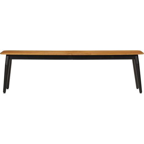 Vidaxl – Banc de table en bois massif de manguier 160x40x45 cm – Pieds en fer – Style industriel – Charge max 110 kg par siège (1/5)