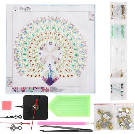 Diamond Painting Wall Clock Peacock Hanging DIY Craft Home Living Room DecorationsDZ241 (1/5)