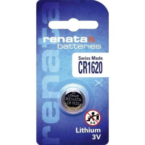 Knopfzelle Renata CR1620 3 Volt 68 mAh Lithium
