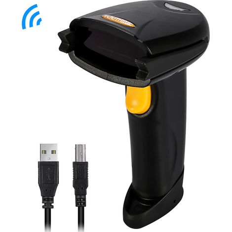 Lecteur de codes-barres sans fil Bluetooth 4.0 et filaire USB 3.0, lecteur de codes-barres laser 1D portable pour l'inventaire