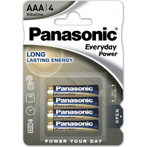 Blister da 4 pile alcaline 1,5V Panasonic "Everyday Power" - ministilo, AAA, LR03, MN2400 (1/2)