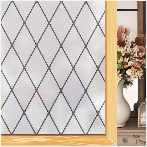 Pellicola Finestre Privacy Griglia Nera Resistente UV 75x300 cm (1/5)