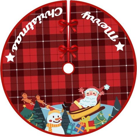 Jupe de sapin de Noël, 2 pièces de tapis de sapin de Noël de 90 cm de diamètre, décoration de sapin de Noël, décoration de la maison (1/5)