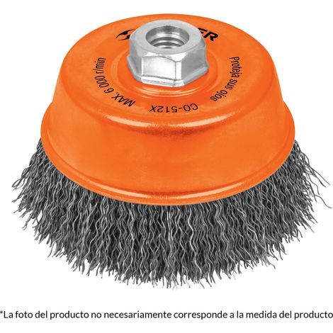 Cepillo copa de alambre ondulado grueso - Ø 125 mm