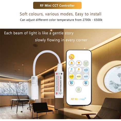 New RF13 mini-key bi-color LED controller with dimming and color temperature adjustment, 24V, a very popular product