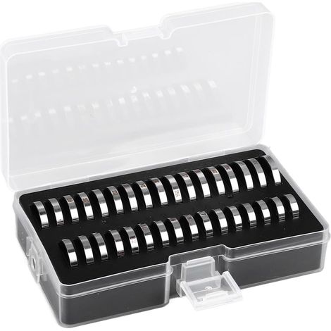 Ring Sizer Measuring Tool, Portable Ring Sizer Tool, Exquisite Polishing Ring Sizer Measuring Tool, Stainless Steel Ring Gauge Ring Sizer Tool Kit with Box (1/5)