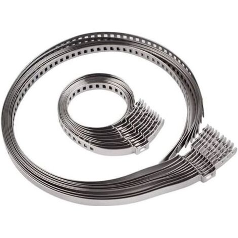 Collier de serrage 10 Pcs en acier inoxydable – Diamètre de serrage 4 à 12 mm – Résistant à la corrosion – Pour tuyauterie d'eau (1/5)