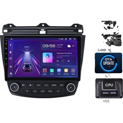 Autoradio, Lecture Multimédia, Écran Tactile, Compatible avec Honda Accord 7 (2003-2008), V1 plus 4G 2+32G 10 pouces (1/2)