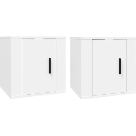 Mueble TV de pared estantería multimedia para televisión buffet de televisión comedor salón dormitorio 2 piezas 40 x 34,5 x 40 cm blanco 020028909