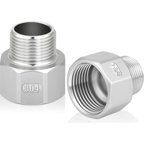 2 Pièces Réducteur en Laiton Adaptateur, 1 "Femelle à 3/4" Mâle BSP Filetage en Laiton Douille Octogone Connecteur de Réduction, Réducteur Femelle Mâle, pour la Conversion de Tuyau (1/5)