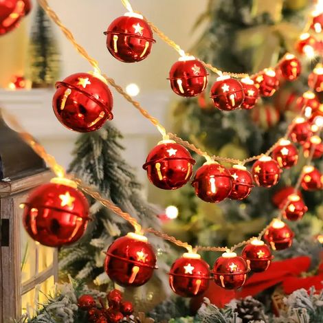 Décoration de Sapin de Noël Guirlande Cloches USB 6m, 40 LEDs, Lumineuse, Lumière Douce pour Ambiance de Fête et Mariage (1/5)