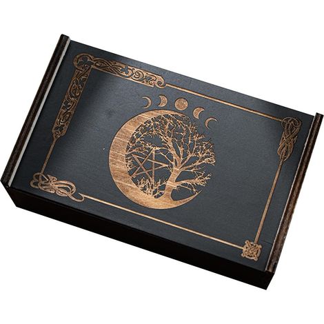 Large Capacity Tarot Card Storage Case, Wooden Trinket Box, Reusable Dice Holder, Stylish Home Decoration, Desktop Organizer, Elegant Design, Ideal for Tarot Cards and Small Accessories (1/5)