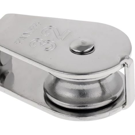 Paranco a fune per carichi pesanti con puleggia singola e snodo girevole, acciaio inox, carico massimo 35-1000 kg – M32 2 pezzi (1/3)