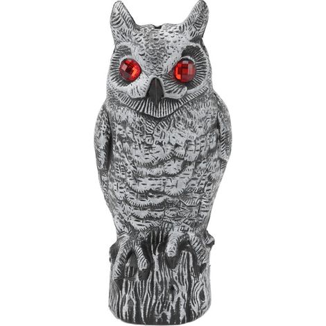 Répulsif à oiseaux en forme de hibou à énergie solaire, yeux brillants, aspect réaliste, étanche, résistant au soleil, pour maison, jardin, Patio, clôture (1/5)