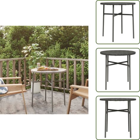 Table à thé Gris 45 cm Résine tressée - Table À Thé - Table D'extérieur - Mobilier De Jardin - Table Ronde - Résine Tressée (1/5)