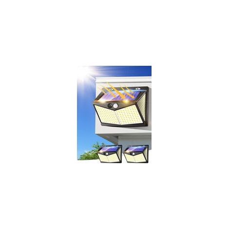 Lampe Solaire Exterieur, 208 LED Projecteur LED Exterieur Detecteur de Mouvement Ip65, Lumiere Spot LED Solaire Exterieur, Eclairage Exterieur avec Detecteur,Applique Murale pour Jardin Piscine-2 Pack (1/5)