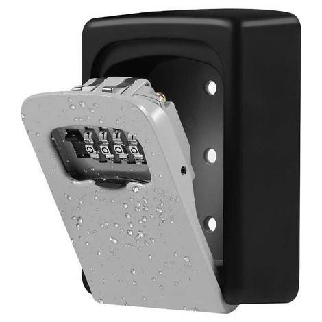 Caja de seguridad para llaves, caja de llaves de pared, caja de llaves con código de 4 dígitos, alta seguridad, impermeable y resistente a la corrosión, para uso interior y exterior, hogar, oficina, g (1/5)