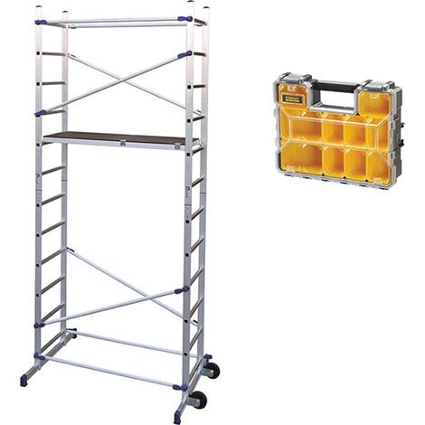 Trabattello domestico - Altezza di lavoro max 4.36m + Organizer - PN/CLI-ORGANISA