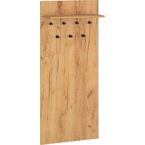 Perchero de pared con 7 ganchos 1 estante Nilo Madera (1/4)