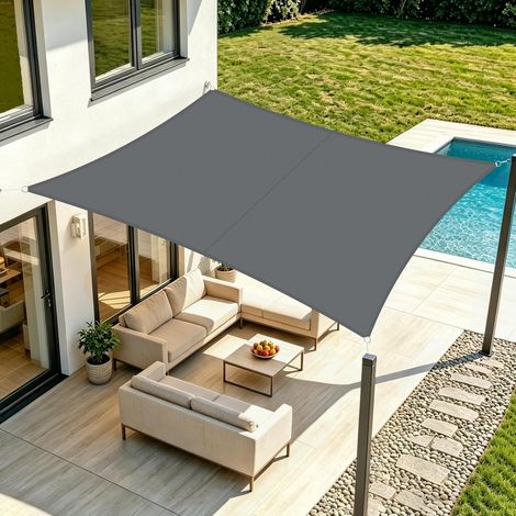 Voile d'ombrage Rectangulaire 2.5x3.5m,avec 95% UV pour Extérieur (1/5)