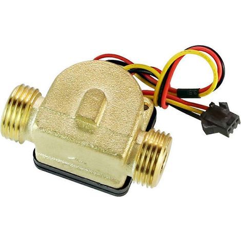 Capteur de débit d'eau 1/2 po en laiton, capteur à effet Hall 1,75 MPa, débitmètre à impulsions à turbine, DC5-18 V, utilisé pour le chauffage de l'eau. (1/5)