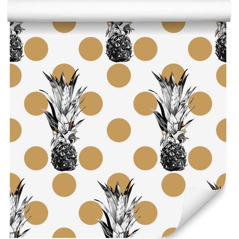 Papier peint ananas à pois pour salon et chambre 50x1000 cm (1/5)