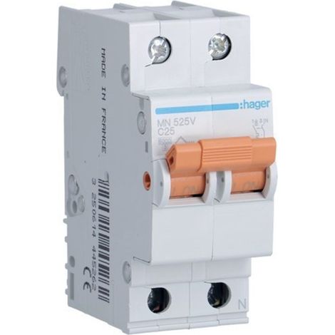 HAGER MN525V  Disjoncteur MN 1P+N 25A courbe C