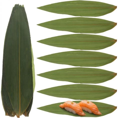 100 Feuilles de Bambou Naturelles pour Sushi et Zongzi - Décoration d'Assiette Créative - Accessoires Cuisine Japonaise (1/5)