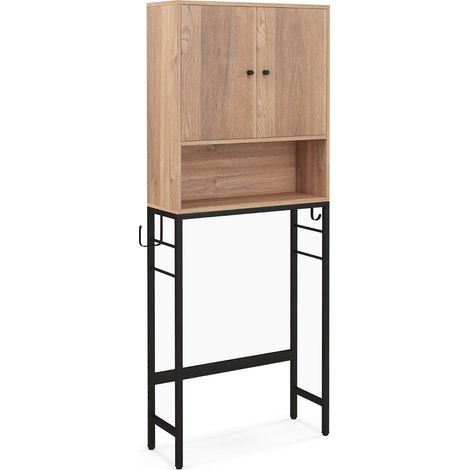 Mueble de baño independiente 23 x 63 x 165,5 cm estantes regulables diseño moderno en metal natural 200017106