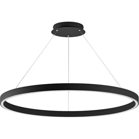 Suspension Led Criseide S/S 100W 5200Lm 3000K En Aluminium Noir Satiné, Gradable Avec Phase Cut Et Push - Gealuce (1/3)