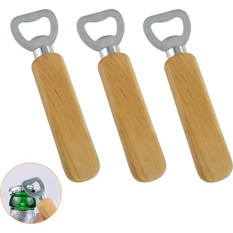 Set of 3 Stylish and Strong Bottle Openers - Portable Corkscrew for Bar, Home, Party, Open Beer and Water Bottles (A) (1/5)