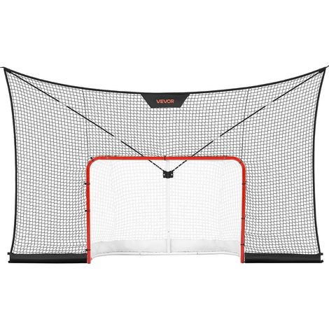 But de Hockey avec Filet de Protection 366x213 cm Léger et Portable, Équipement d'Entraînement de Hockey pour Parc Aire de Jeux, Cage de Streethockey Haute Résistance à l'Usure et à la Tension (1/5)