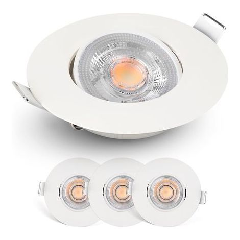 Lot de 3 Spot LED encastrable, Dimmable 4,9W 480lm, Orientable 50°, Blanc chaud 2700K, Intérieur (1/5)