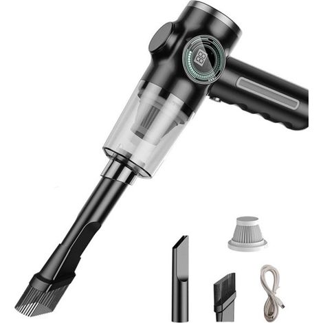 Potente mini aspirapolvere per auto, indicatore di batteria ad alta capacità, aspirapolvere portatile senza fili per una pulizia più accurata. (1/5)