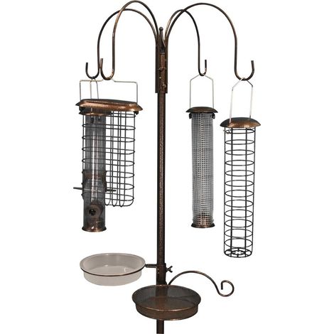 Metal Complete Bird Feeding Station with 4 Large Feeders