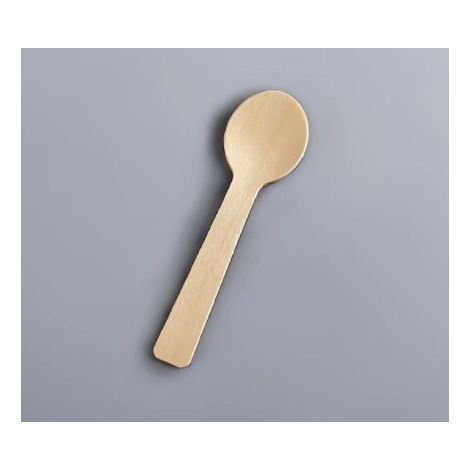 Confezione da 100 cucchiai di legno monouso, 10 cm/16 cm (10 cm) (1/3)