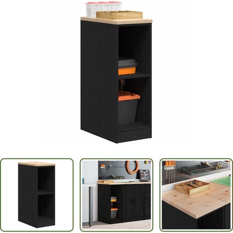 vidaXL Holzschrank - Garagen-Aufbewahrungsschrank Schwarz Massivholz Kiefer (1/5)