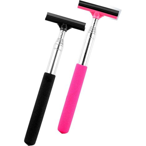 Essuie-glace rétractable - convient aux vitres de voiture, portes de -DOUche, pare-brise, carrelages, phares antibrouillard et surfaces vitrées - 21 x 6 cm-DOU