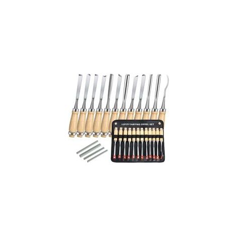 Ciseaux a Bois, 12PCS Outil de Gravure Bois Kit, Décapage Couteau Sculpture sur Bois avec Manche en Bois et Moulinet, pour Débutants, Sculpteur, Charpentier, Amateur(4 Pierre à Aiguise (1/5)