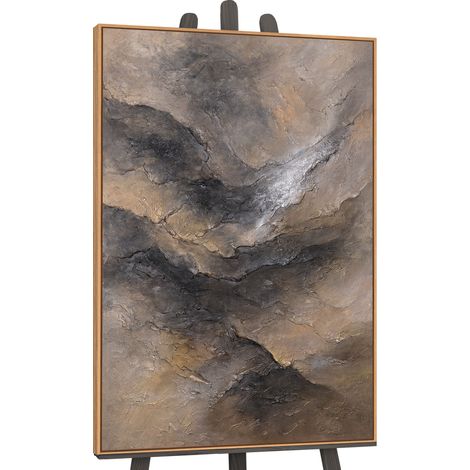 Gemälde Dunkelheit und Morgendämmerung Rahmen Eichefarben 120x80 cm (1/5)