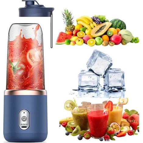 Mini Blender, Rechargeable par USB Mixeur Portable, 300 ML Blender Smoothie, Portable, Fruits Et Légumes, Mini Mixer Électriqu[594] (1/4)