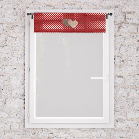 Brise bise pur coton 60x90 cm LOVE rouge, par Soleil d'Ocre