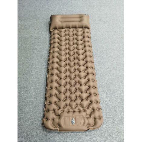 Matelas gonflable léger et portable, imperméable, pour le camping, voyage, voiture, sieste, rangement, plein air, tente, matelas gonflable à séchage rapide (kaki)