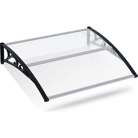 TolleTour Marquesina para puerta 150×100 cm – Marquesina curva con techo de policarbonato y soportes ABS resistentes