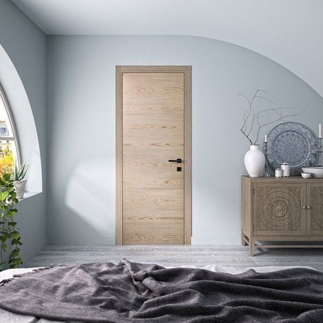 Bloc-porte intérieur réversible OPTIMUM Noisette 204 x 83 cm (1/4)
