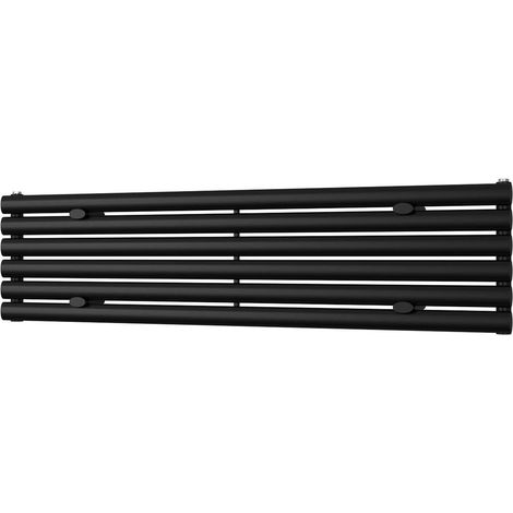 Omeara Axis - Black Horizontal Radiator H348mm x W1400mm Single Panel (1/3)