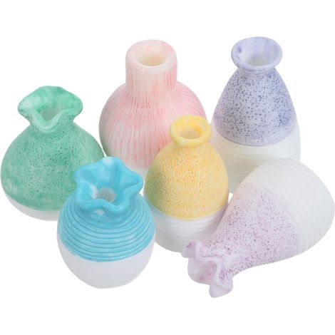 6 Pièces Mini Vase Décoratif Style Moderne et Minimaliste en Résine Léger Moule à Vase en Résine pour Décoration Intérieure pour Bureaux et Fêtes